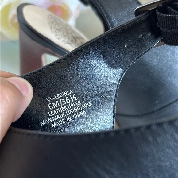 Vince Camuto Black Peep-Toe Heels - Picture 3 of 8